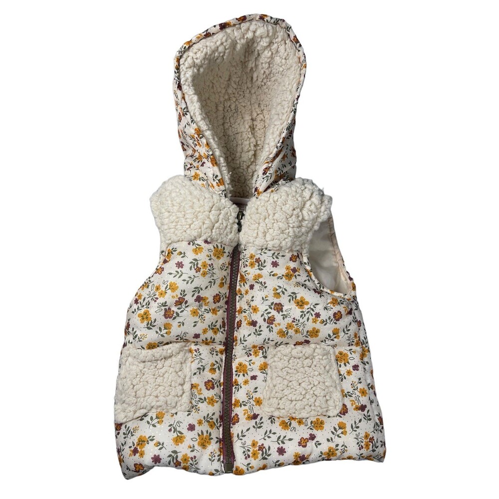 Toddler floral puffer vest 18 mo